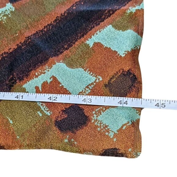 Vintage 60s Uncut Polyester Satin Mod Fabric w/ Receipt Orange Check 5 sq.yds. - Picture 3 of 5